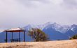 Lonely pergola at the top of the hill