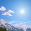 white clouds and blue sky in the mountain country