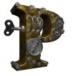steampunk letter p
