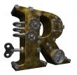 steampunk letter r