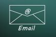 Email symbol drawn with chalk on a green chalkboard