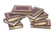 Stacked Leather Books with Gold Leaf Edges