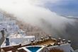 Buildings in the fog