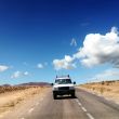 with the jeep in the Sahara desert