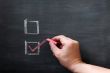 Check boxes with a red tick