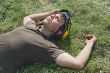 Tired cyclist