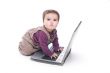 Baby girl with a laptop