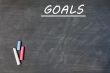 Blank goals background on a smudged blackboard 
