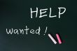 Help wanted - written with chalk on a green chalkboard background