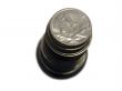 Coins stack of soviet and russian money different times isolated