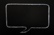 Blank speech bubble drawn on a smudged blackboard