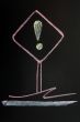 Exclamation mark sign drawn on a blackboard background