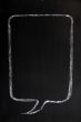 Blank speech bubble drawn on a smudged blackboard