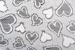 white lace patterned with hearts