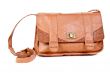 Brown leather handbag fashionable women