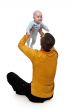Dad tosses baby