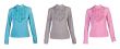 A collage made up of three colored ladies blouse