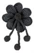 black knitted fabric flower