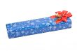 blue box, a gift with a red bow