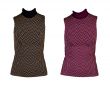 Collage of two women`s vest with a geometric pattern