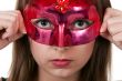 girl in the red masquerade mask