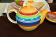 colored striped teapot