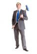 Businessman with a mop