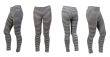 four gray striped leggings