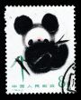 CHINA - CIRCA 1985: A stamp printed in China shows baby Panda painting, circa 1985 