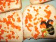 Sandwiches with red caviar