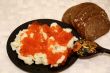 Russian national food caviar and potatoes