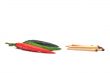 Multi-colored peppers on a white background