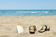 Slippers on beach