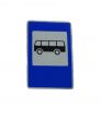 Warning sign about bus on the white background isolated