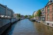 View in backside of flowers market in Amsterdam