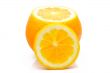 Juicy orange on a white background