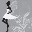 Silhouette of beautiful fairy