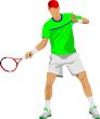 Tennis player. Colored Vector illustration for designers