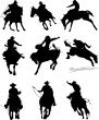 Horse rodeo silhouettes. Vector illustration