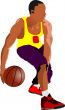 Basketball players. Colored Vector illustration for designers