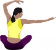 Woman practicing Yoga exercises. Vector Illustration of girl pos