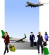 Airport scene . Vector illustration for designers