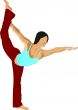 Woman practicing Yoga exercises. Vector Illustration of girl in 