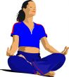 Woman practicing Yoga exercises. Vector Illustration of girl pos