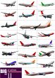 Big set of  Airliners. Vector illustration