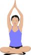 Woman practicing Yoga exercises. Vector Illustration of girl pos