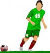 Soccer football player. Colored Vector illustration for designer