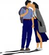 Kissing Couple vector illustration