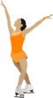 Woman Figure skating colored silhouette. Vector illustration