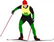 Ski runner colored silhouettes. Vector illustration